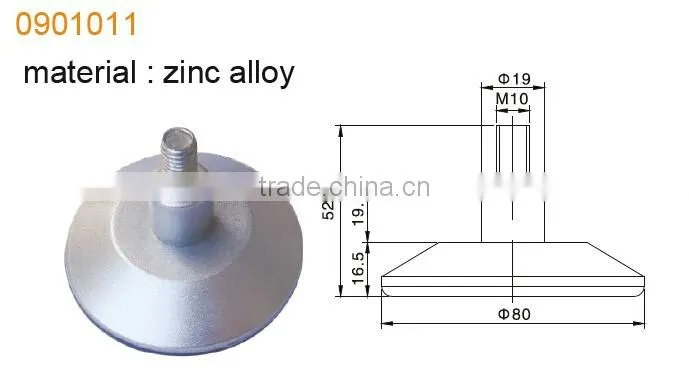 cabinet adjusting leg with round shape bottom for furniture leg