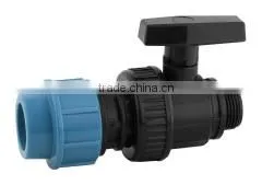 Factory Whole Sale PP Compression Fitting Double Union Ball Valve PP Plastic Union Ball Valve