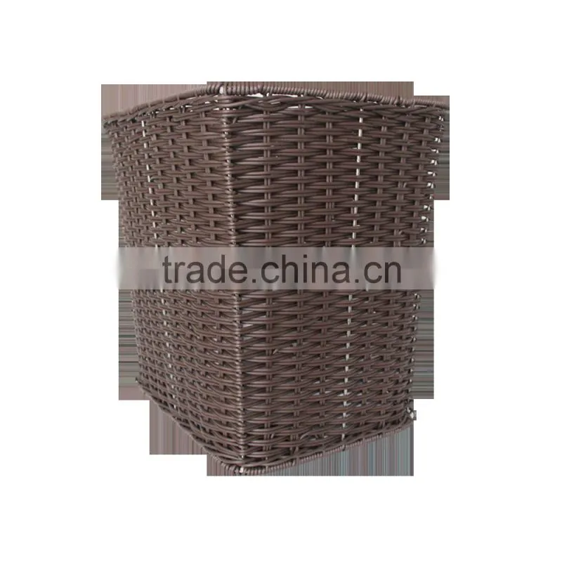 Wholesales chinese factory PE rattan plastic laundry basket for dirty clothes