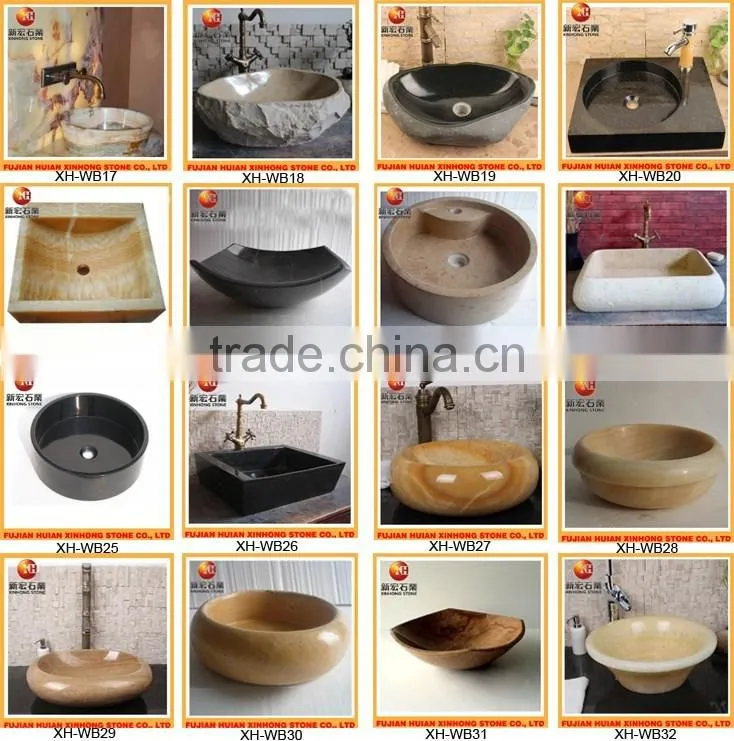 indoor and outdoor used deep marble stone basin in beige stone