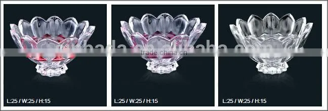 Home decoration and hotel use,louts shaped glass plate for fruit&candy&snacks,glass tableware