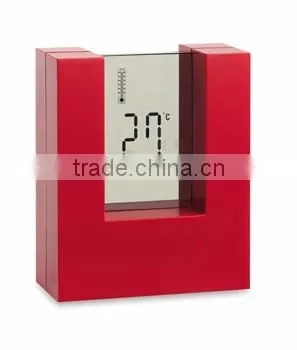 plastic multifunctional desk clock with transparent screen