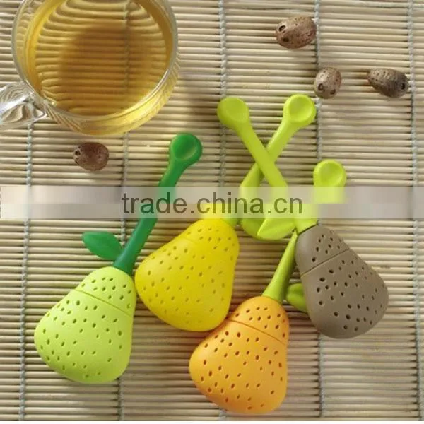 Durable Food Standard Strawberry Shape Silicone Tea Infuser Strainer