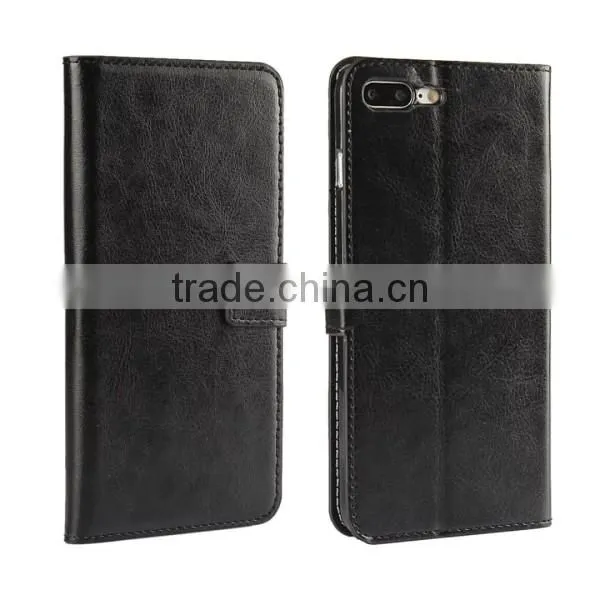 Crazy horse pattern PU leather wallet flip phone Case for iPhone 7 plus