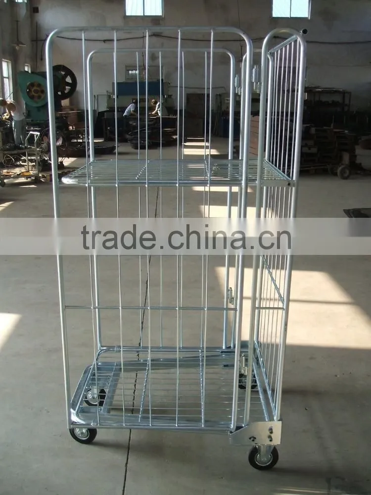 Two Sides Customized Galvanized Steel Metal Roll Container