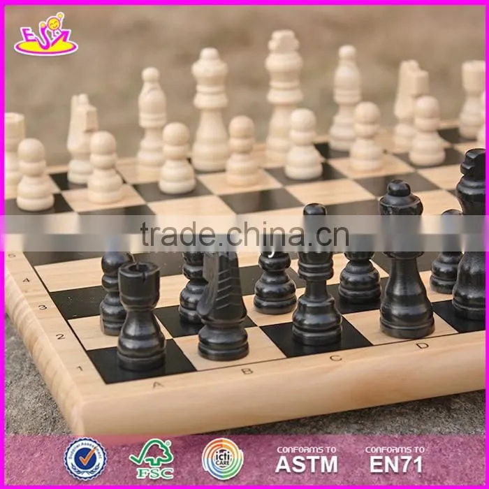 2017 New design children educational wooden international chess W11A053