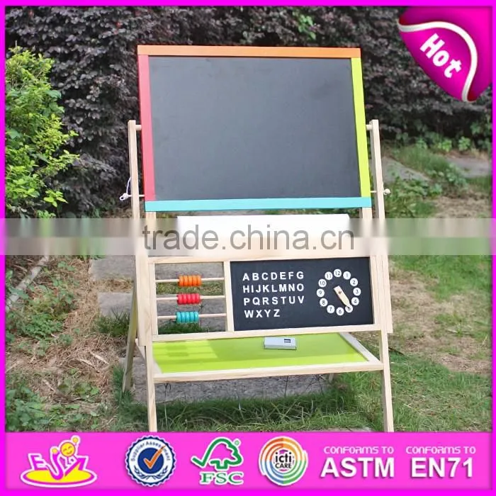 Best sale double-sided drawing board wooden learning toys for toddlers W12B102-S