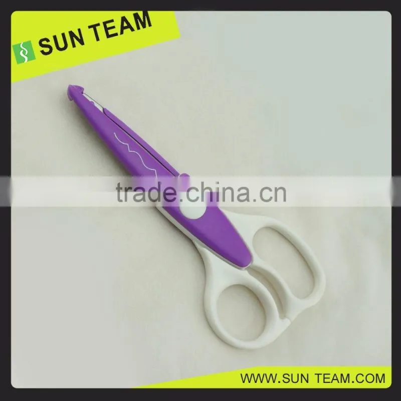2016 NEW wholesale colorful zig zag shaped craft scissor