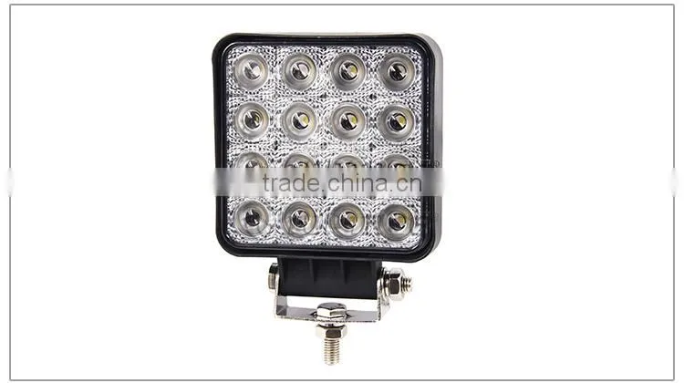 48w square led work light all vehicles auto lamp aluminum plastic housing led light