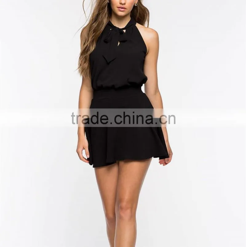 2016 Fashion Ladies Tie Neck Blouse Cami Top HST8044