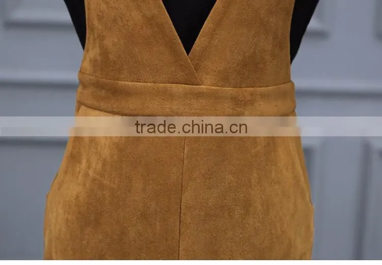 2016 manufacturer autumn-wear fashionable 100% cotton ladies dress with strap
