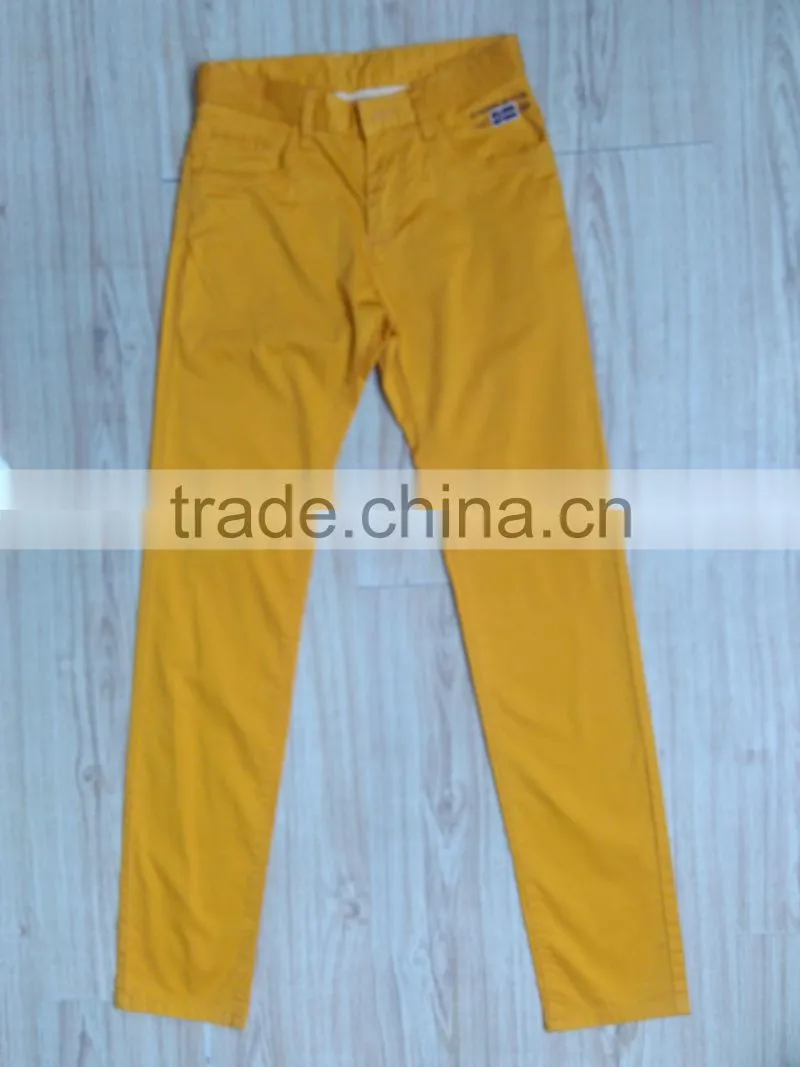 GZY Guangzhou stock lots breathable fabric casual colored pants for man
