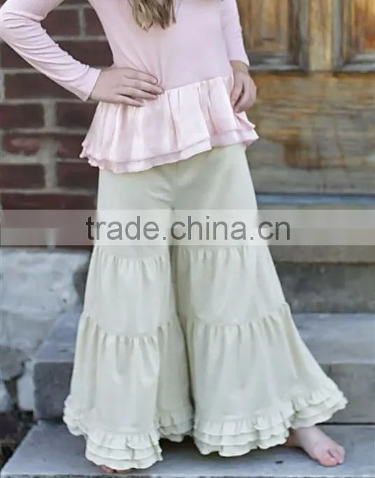 Gold Shimmer Knit Wide Leg Ruffle Pant Girls Winter Boutique Cotton Giggle Moon Remake Outfits