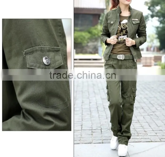 Wholesale Factory Supply Custom Sexy Girls Military Suit Olive Green Uniform