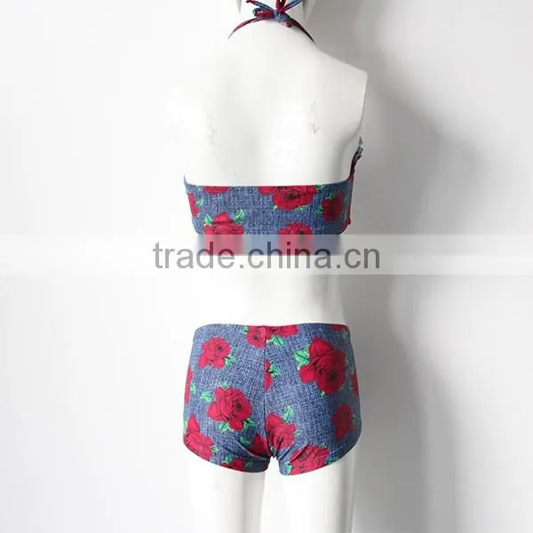 red rose sexy girl swimwear