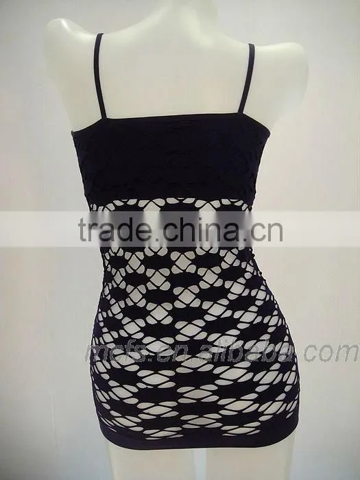 Straps hollow out elastic camisole sexy seamless women's underwear women