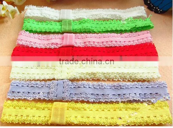 children hairband headwrap wholesale double crown bud silk hair ring kids hair rope lace rubber band 0.8 inch headband taenia