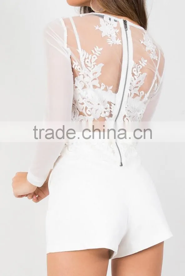 Runwaylover 123 Hot Sale 2017 Ladies Sexy Lace Transparent T-Shirt