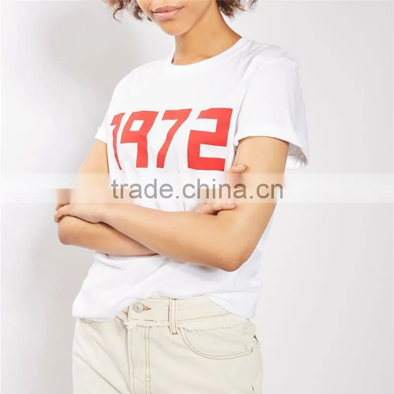 Custom quality slogan in industries blouse garment 1972 slogan tee