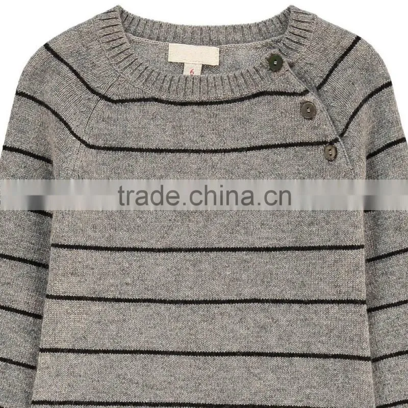 Black and Grey Stripes Mixed Knit Wool and Cashmere Baby Winter Romper