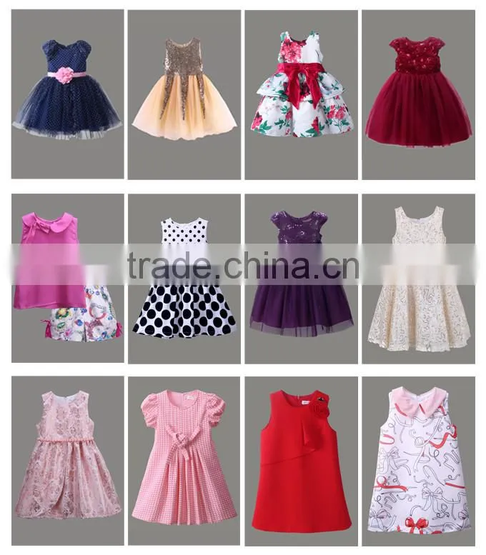 Wholesale Handmade Pettigirl Autumn Red Girl Boutique Dress Cotton Flower Girls Dress With Hair Accessories G-DMGD908-893