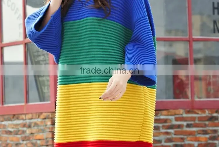 New design fashion sweater, pregant women sweater, long sleeves rainbow sweater