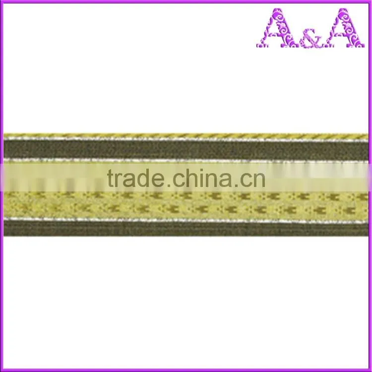 Hot Sale Satin Side Metallic Yarn Wired Nylon Organza Ribbon