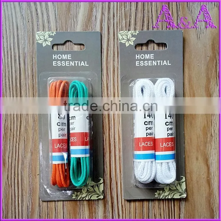 Jieli real flat leather shoe laces with metal aglets
