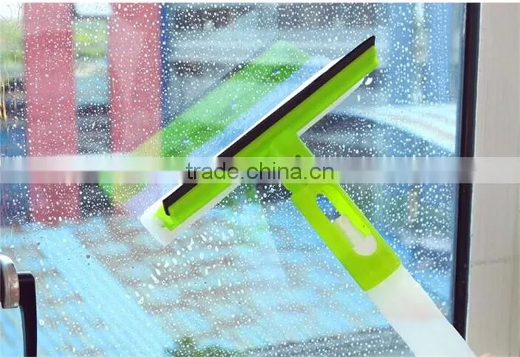 3 in 1 spray window squeegee with sponge and rubber, window cleaner, glass window cleaning wiper