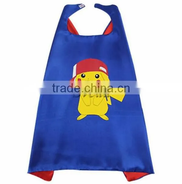 High Quality Pocket Monster Pikachu Cloak with mask 70cm Halloween cosplay Pokemon Pikachu mask