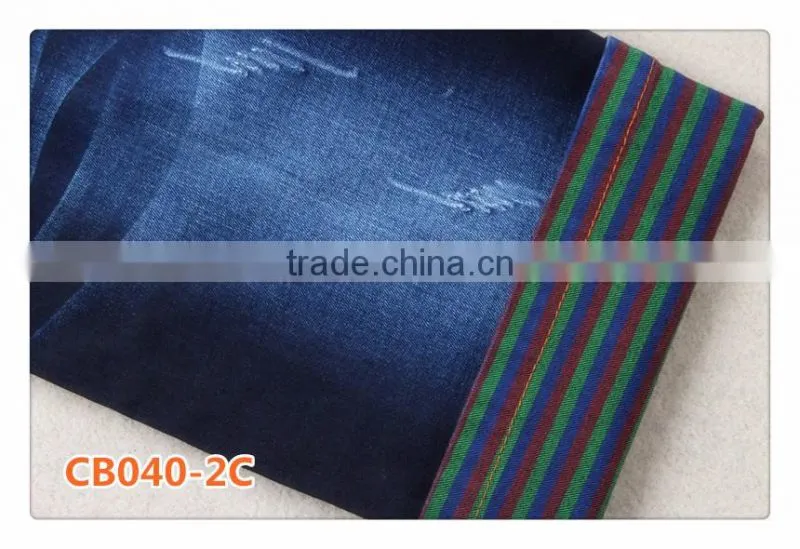 CB040-2C 10oz tricolor backside good stretch cotton denim fabric