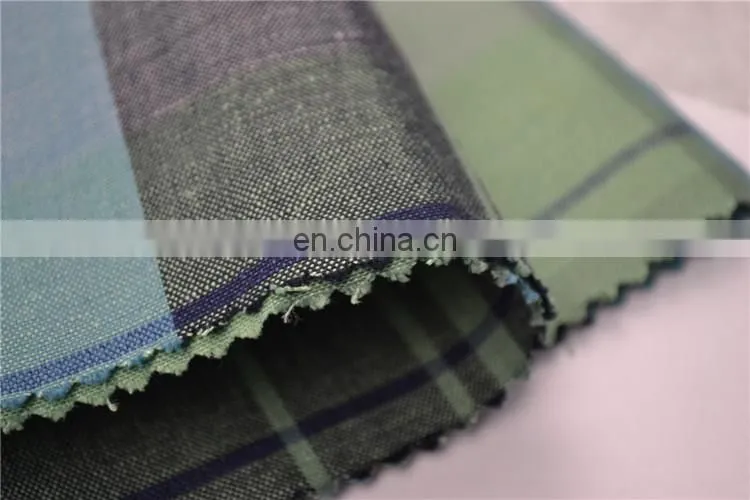 wholesale check linen cotton blend plaid fabric