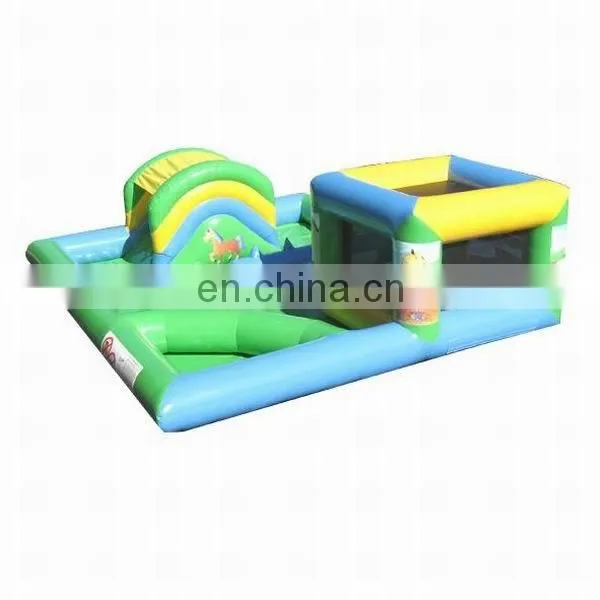 Inflatable Playzone with Curved Ballpond and Den with Artwork