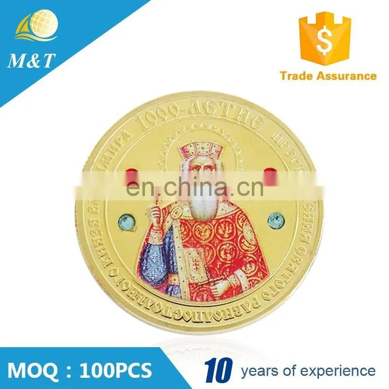 2016 Customize gold embossed souvenir coin