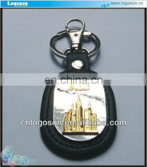Promotional Souvenirs Custom leather keychain keyring