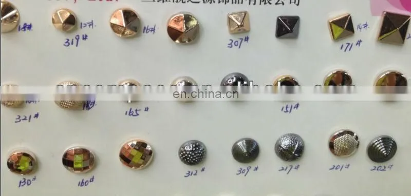 hot sell uv plated acrylic spike studs sew on or glue on clothing or bags or shoes