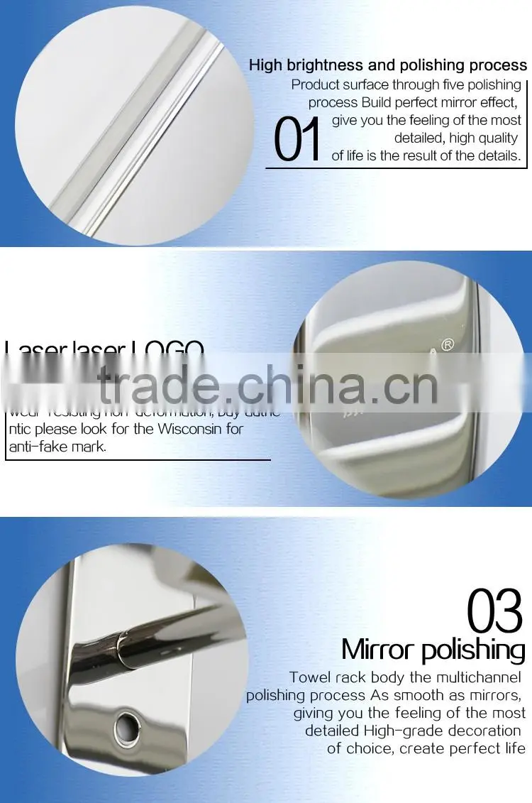 Wesda Wall Mounted Stainless Steel Bathroom Shelf Towel Rack A095