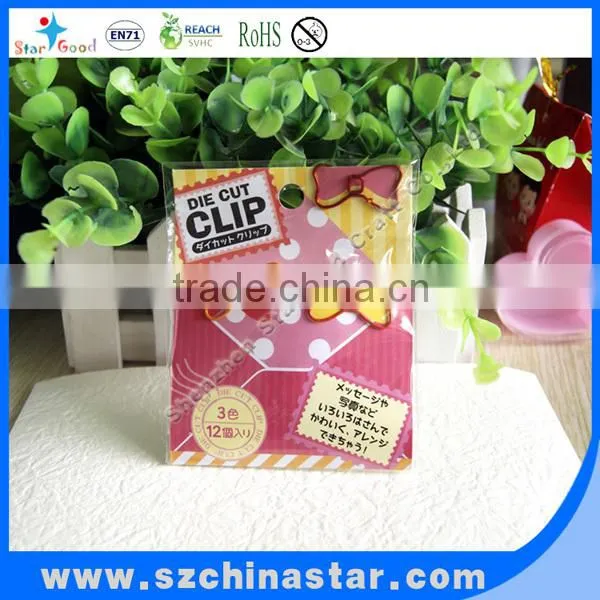 PET coated iron wire star shape paper clip assorted color