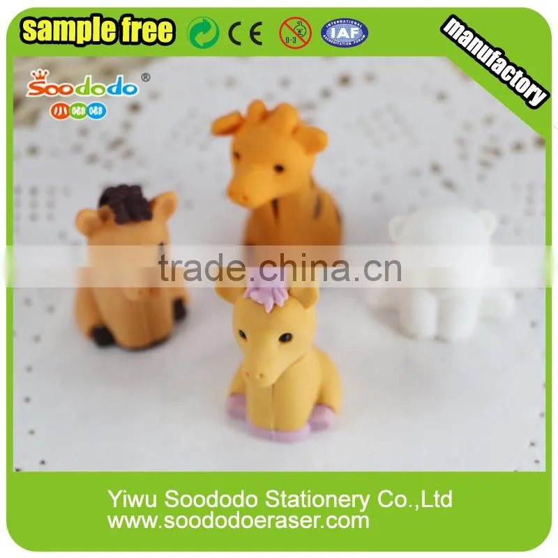 3D animal shaped eraser stationery set