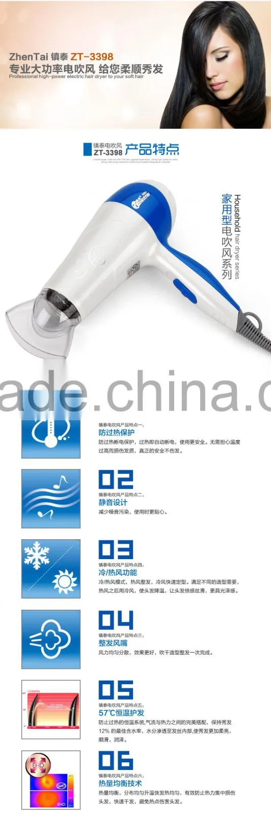 Professional Turbo Hair Dryer / Blow Dryer Salon Hairdryer