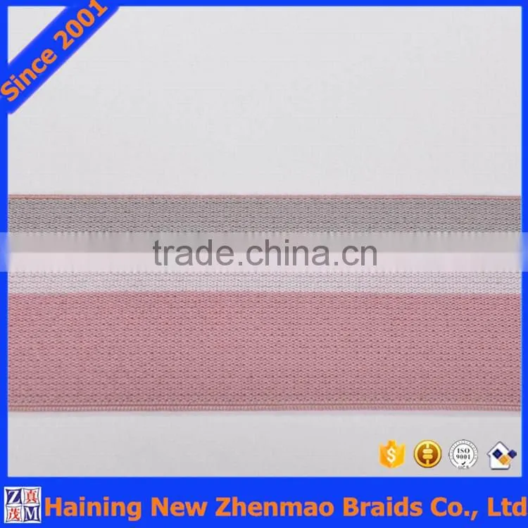 Favorable three color striped woven elastic hat bands