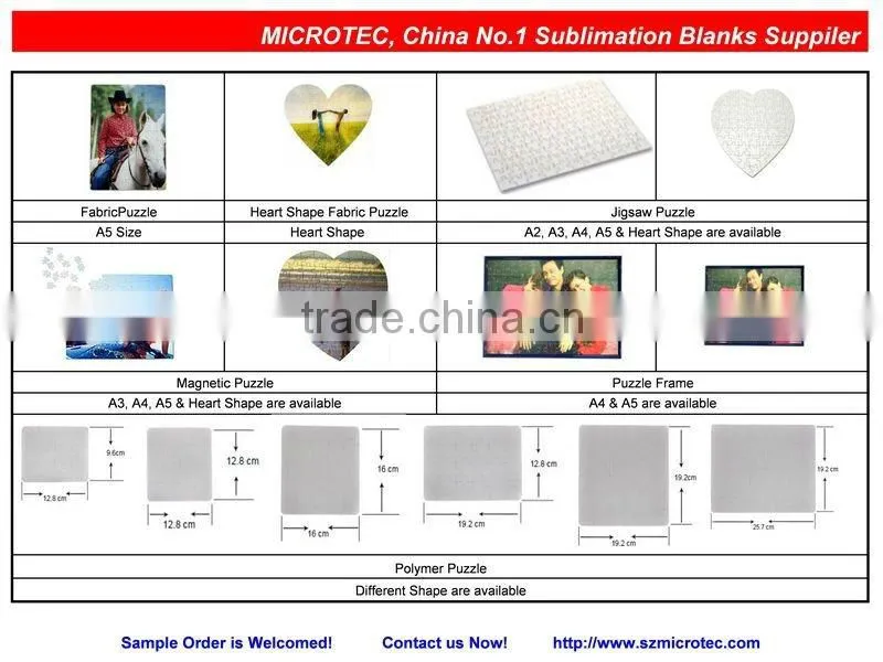 Sublimation Fabric Puzzle,heat transfer puzzle,paper puzzle,paper jigsaw puzzle