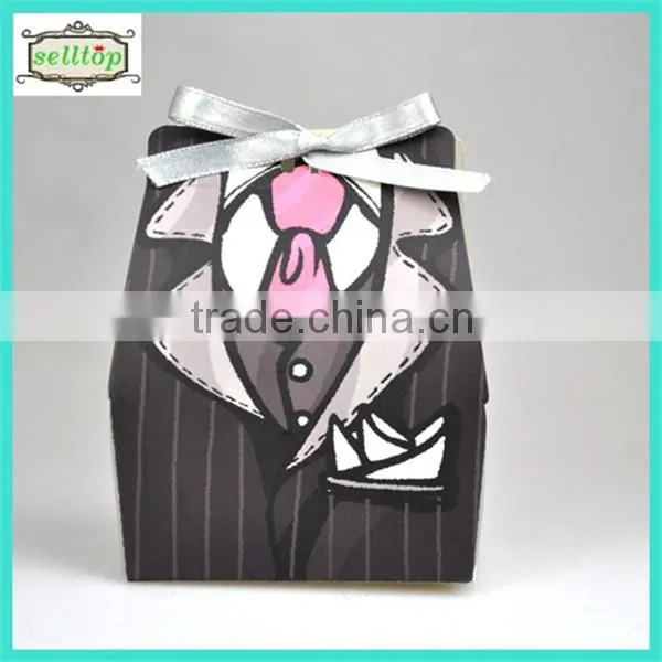 Cute 300g paper wedding favors and gifts trinket box