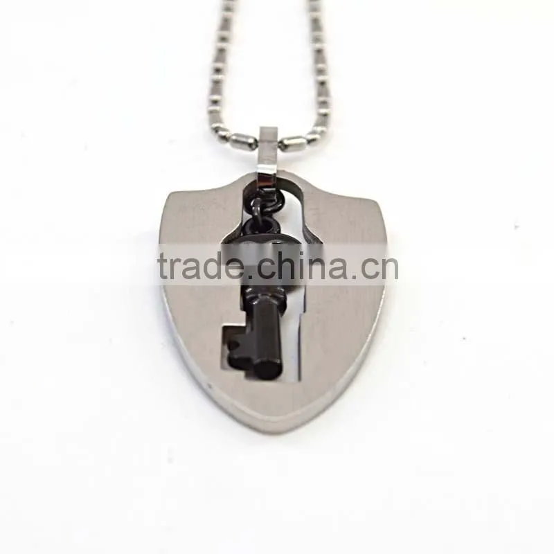Vacuum plating color stainless steel pendants jewellry couple key pendant