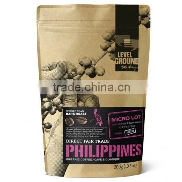 EXW price coffee bags / coffee bag with valve/ foil zipper stand up pouch