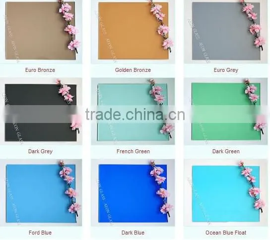 4mm green reflective glass, colored glass, large glass windows