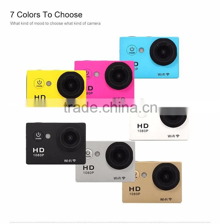 W8 waterproof camera , Full HD 1080P Sports action camera, 2 inch dvr video camera with wifi