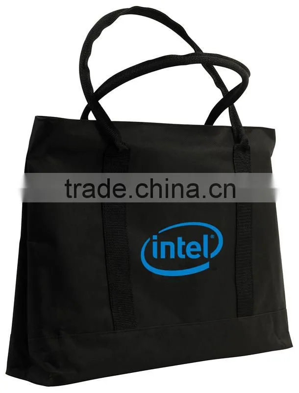 Cheap large zippered polyester tote bag