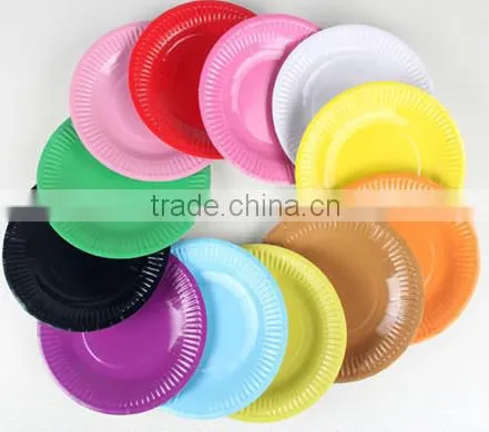 Solid Color High Quality 9'' Round Paper Plates for Quinceanera Favors