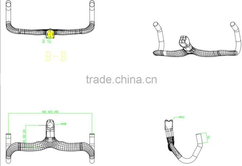 Carbon Fiber Road Bike Handlebar & integrated racing bike handlebars HB006
